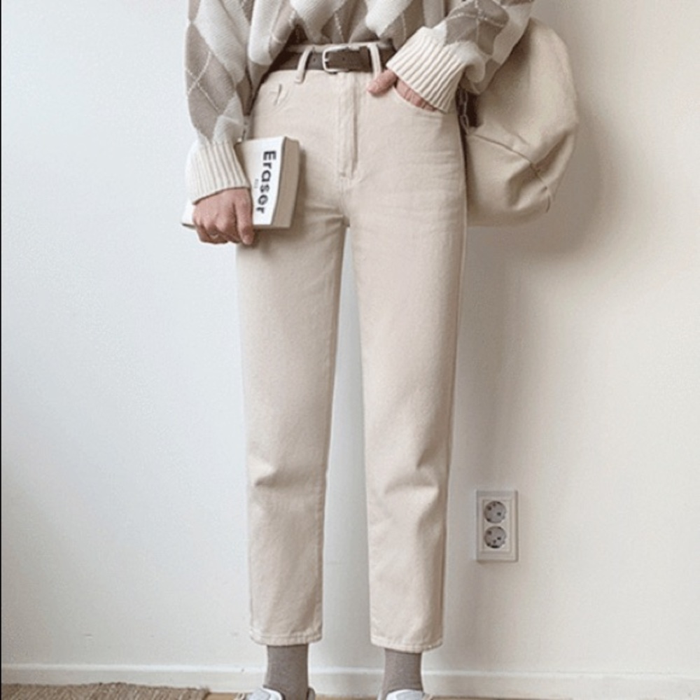 High rise cropped pants